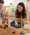 Zestaw sensoryczny dla dzieci piasek kinetyczny z maszynami budowlanymi i foremkami