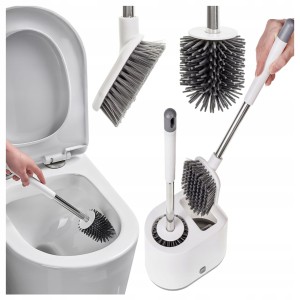 SZCZOTKA DO WC TOALETY TOALETOWA SILIKONOW DO ŁAZIENKI BIAŁA WISZĄCA WC 2w1