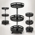 Czarny metalowy organizer kuchenny 3 poziomy