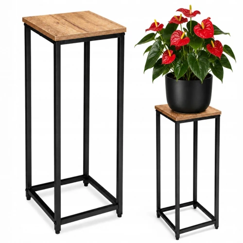 Metalowy kwietnik stojący 63 cm w kolorze czarnym