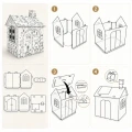 Tekturowy domek DIY do samodzielnego składania