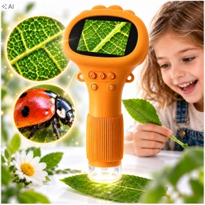 MIKROSKOP EDUKACYJNY 1000X LCD 2MP 8 LED ZDJĘCIA WIDEO USB-C DLA DZIECI 3+!