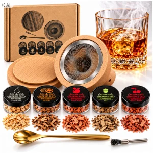 ZESTAW DO WĘDZENIA WHISKY SMOKER 5 AROMATÓW DREWNA do DRINKÓW oraz KOKTAJLI