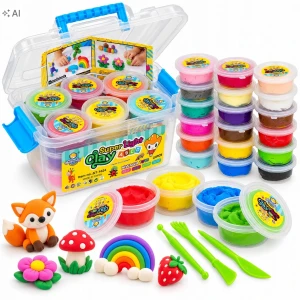 PIANKOLINA CLAYDOLL 24 KOLORY MASA SENSORYCZNA WALIZKA AKCESORIA DLA DZIECI