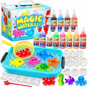 SQUISHY MAGIC JELLY ZESTAW DO ROBIENIA FIGUR ŻELOWYCH 3D 12 KOLORÓW FOREMKI