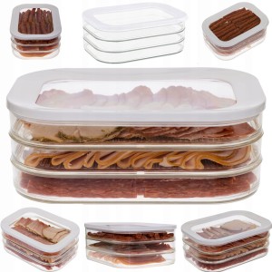 POJEMNIK NA WĘDLINY SERY ŻYWNOŚĆ 3 PIĘTROWY ZESTAW 3w1